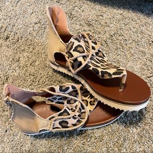 Cute cheetah print sandals